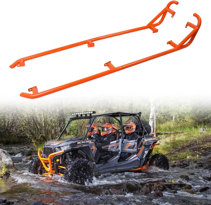 RZR XP 4 1000 Rock Sliders Nerf Bars Orange Heavy Duty Side Steps Tree Kickers-1