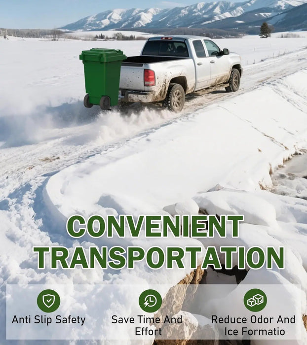 New Trash Can Hauler Hitch Trash Can Transporter, Wheeled Garbage Can Towing Carrier-3