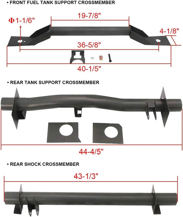 Front Fuel Tank Support Crossmember/Rear Tank Support Crossmember/Rear Shock Crossmember 3Pcs Kit-4