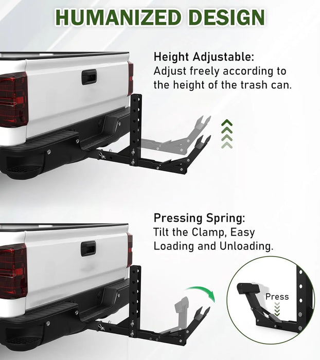 New Trash Can Hauler Hitch Trash Can Transporter, Wheeled Garbage Can Towing Carrier-4