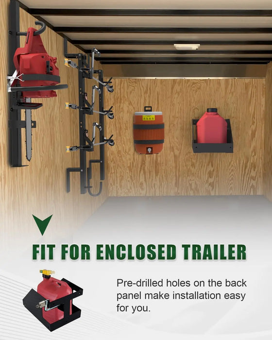 Trailer Fuel Gas Can Rack Holder with Lock 5 Gallon Liquid Container Mount-4