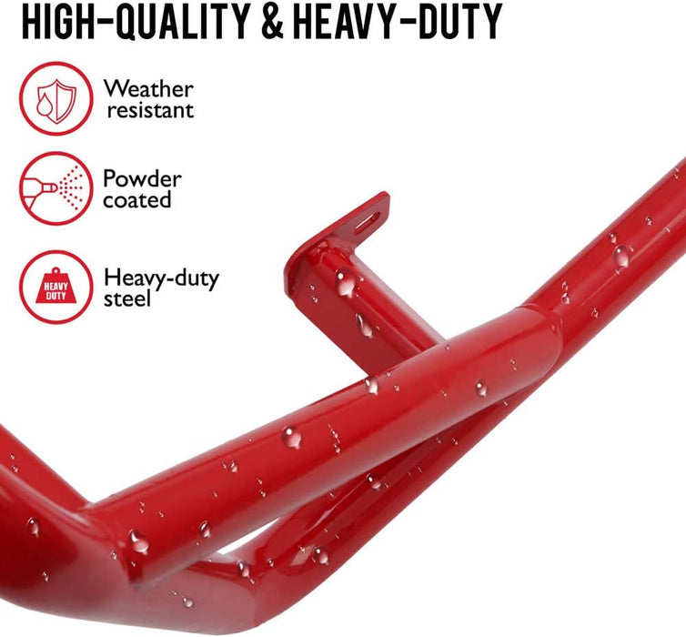 ELITEWILL RZR Nerf Bars Rock Sliders with Red Powder Coating