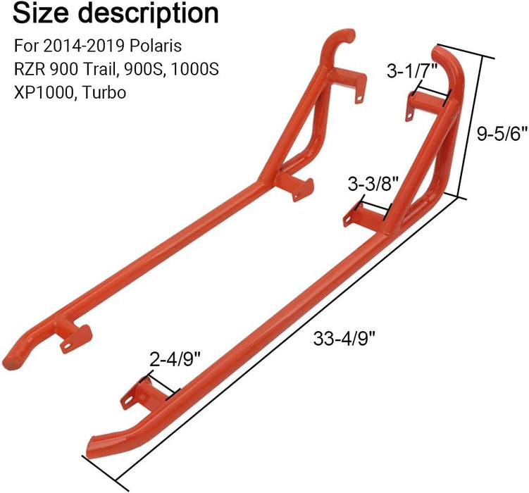 ELITEWILL Orange RZR Nerf Bars Rock Sliders