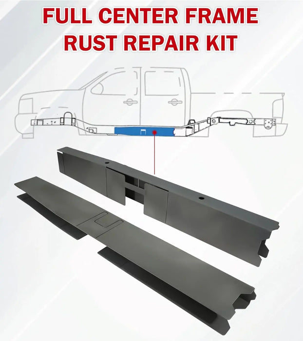 Full Center Frame Rust Repair Kit Section Fit for 2007-2014 Chevy Silverado 1500 Extended Cab & Crew Cab 2nd 3rd Gen Pickup-3