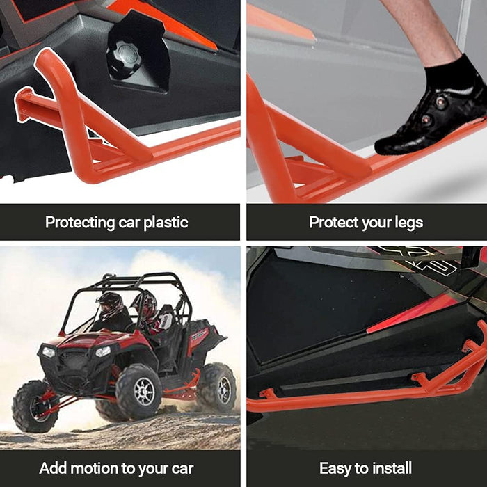 ELITEWILL Orange RZR Nerf Bars Rock Sliders