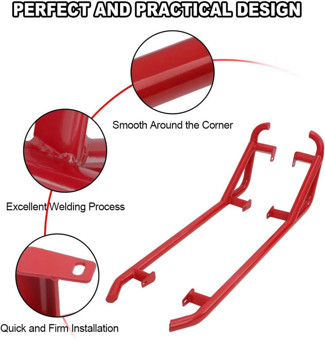 ELITEWILL RZR Nerf Bars Rock Sliders with Red Powder Coating