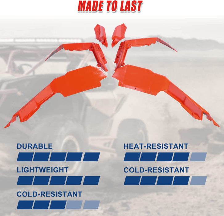Extended X3 Fender Flares Red Finish Mud Guards