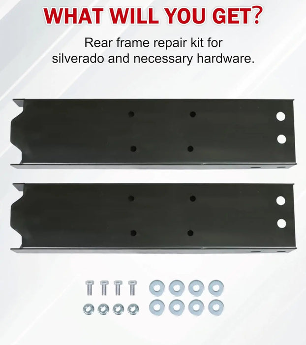 Pickup Rear Frame Repair Kit Fit for 1999-2014 Chevy Silverado and GMC Sierra 1500 Reg & Ext and Crew Cab Long Bed Pickup Frame Rust Repair-5