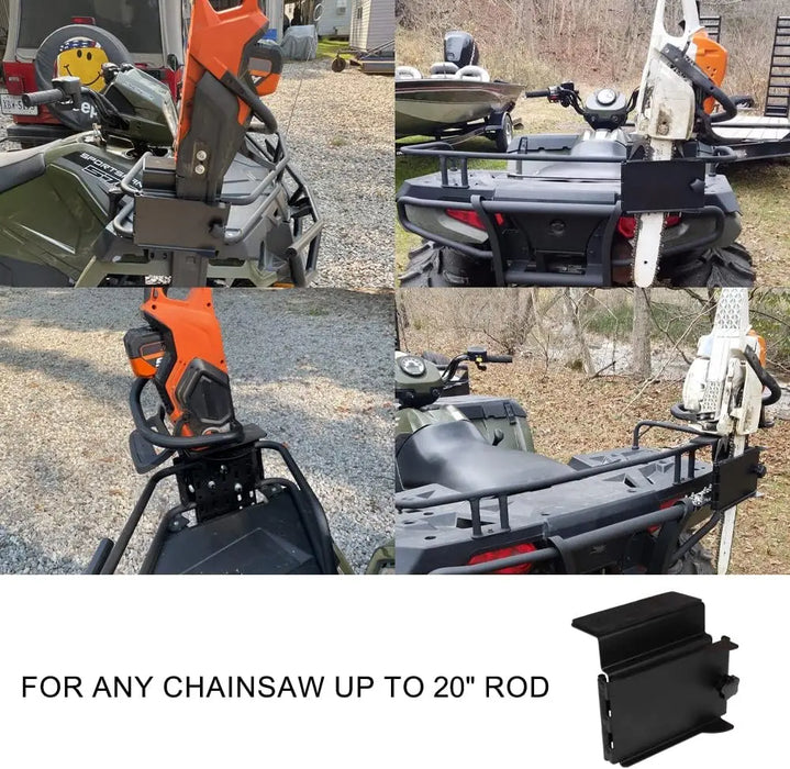 Adjustable ATV Chainsaw Mount Bracket, Chainsaw Holder Rack Universal Saw Press Carrier with Theft Deterrent Cover-6