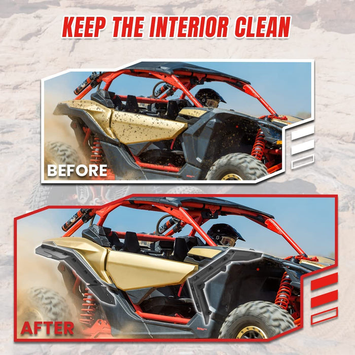 Maverick X3 Fender Flares with Factory Large Head Screws Extended Mud Guards