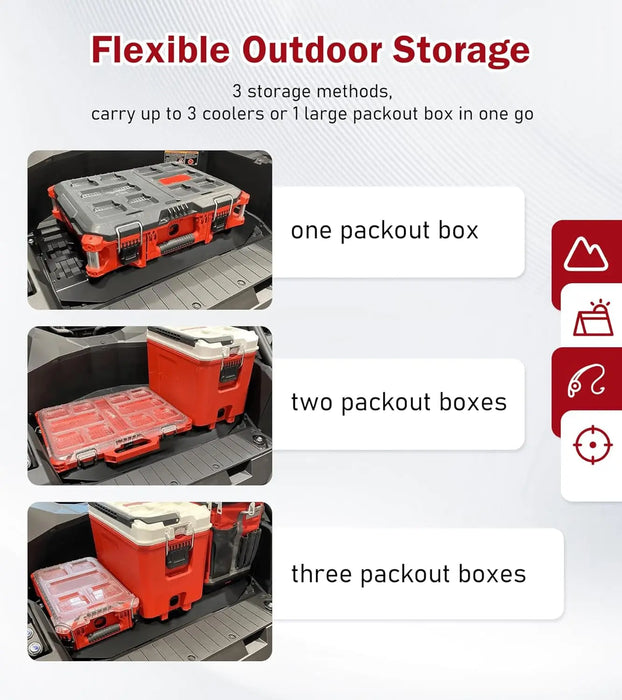 Packout Mount Plate 1.5 Fit for Milwaukee Pack Out Tool Box Storage UTV Mounting Plate Compatible with Kawasaki KRX UTV Rear Bed-4