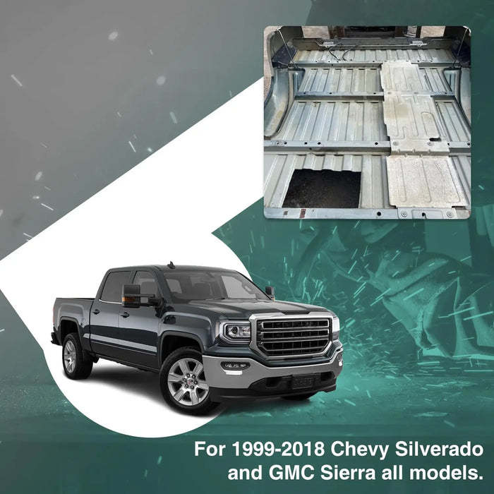 Long Truck Bed Floor Crossmember Replacement Support Rails Kit Fit for 1999-2018 Chevy Silverado and GMC Sierra Pickup Set of 5-5