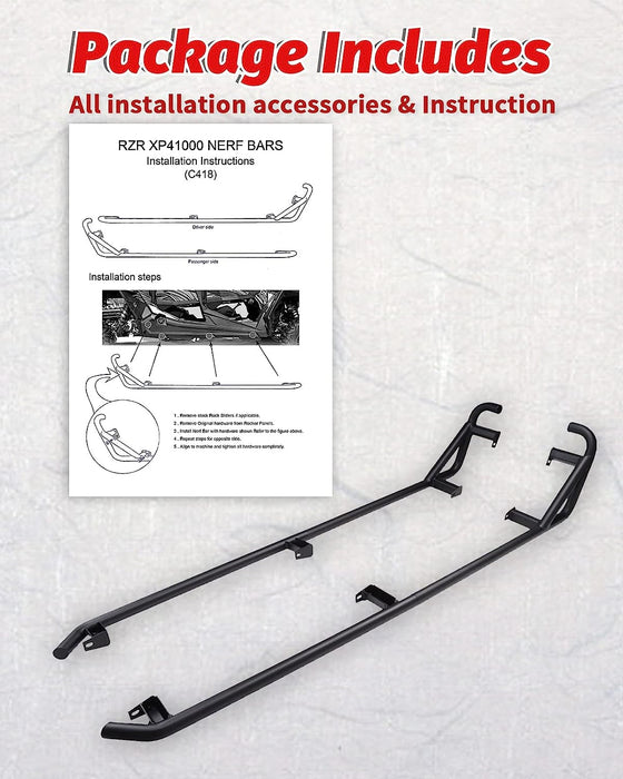 ELITEWILL RZR XP 4 1000 Nerf Bars Rock Sliders 4 Seaters Fit for 2014-2023 Polaris RZR XP4 1000/XP 4 Turbo/XP 4 900 Tree Kickers UTV Accessories