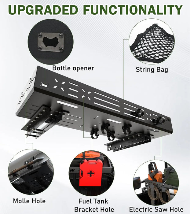 Universal Tractor Tool Box Tray with Bracket 46.5x15.6x5.7 Inch Extra Large Aluminum Tractor Tool Basket 180 LB Capacity Carrier for Farmers Landscapers Ranchers-4