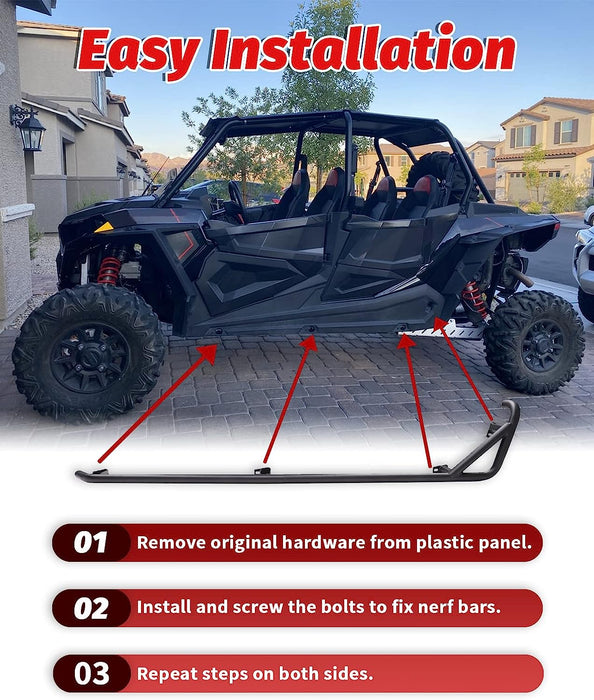 ELITEWILL RZR XP 4 1000 Nerf Bars Rock Sliders 4 Seaters Fit for 2014-2023 Polaris RZR XP4 1000/XP 4 Turbo/XP 4 900 Tree Kickers UTV Accessories