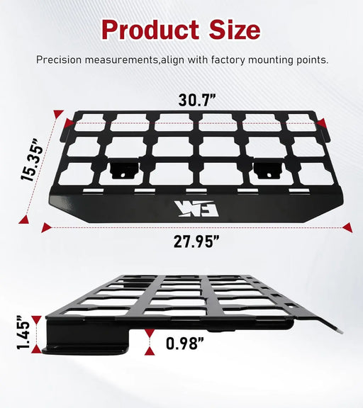 Packout Mount Plate 1.5 Fit for Milwaukee Pack Out Tool Box Storage UTV Mounting Plate Compatible with Kawasaki KRX UTV Rear Bed-2