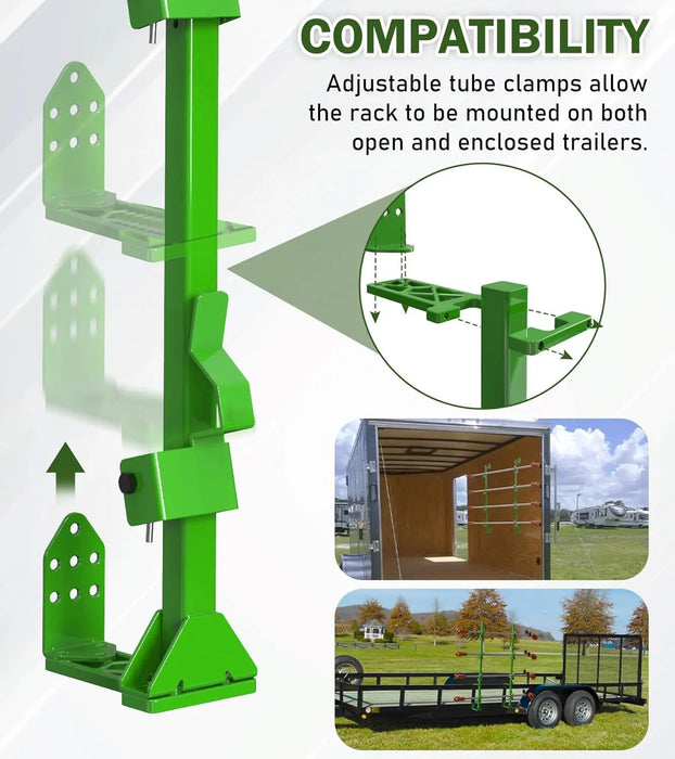 Weed Eater Rack for Open/Enclosed Trailers 4 Place Trimmer Racks Weedeater Rack for Trailer Landscape Truck Holder Lawn Equipment Accessories w/Lock-3