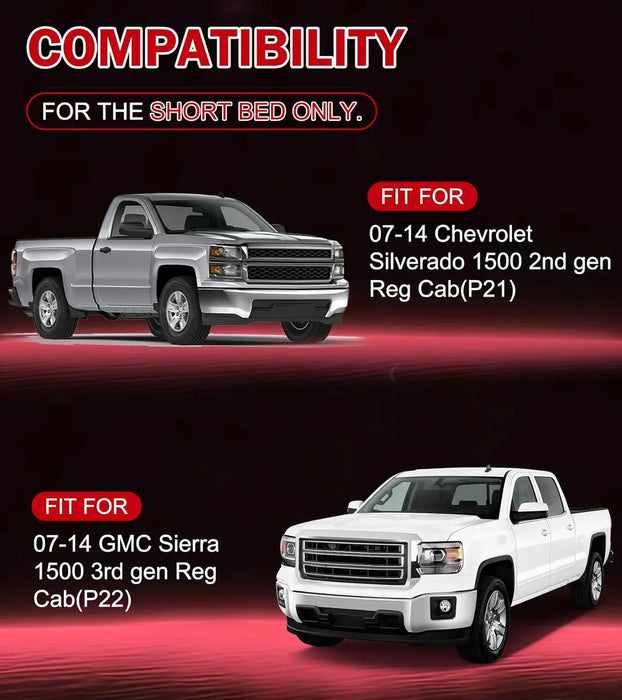 Mid-Rear Frame Rust Repair Kit Section Fit for 2007-2014 2nd gen Chevrolet Silverado 1500 Reg Cab & 3rd gen GMC Sierra 1500 Reg Cab Short Bed Pickup-6