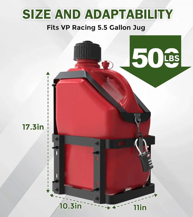 Fuel Jug 5.5 Gallon Liquid Container Holder Mount, Gas Can 5.5 Gallon Holder Rack Mouting Bracket Compatible with VP Racing Can-Fuel Jug Holder Only-7