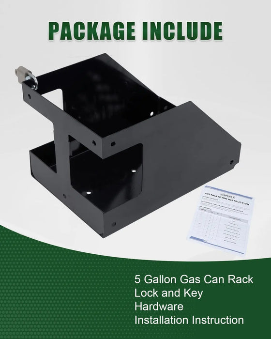 Trailer Fuel Gas Can Rack Holder with Lock 5 Gallon Liquid Container Mount-6