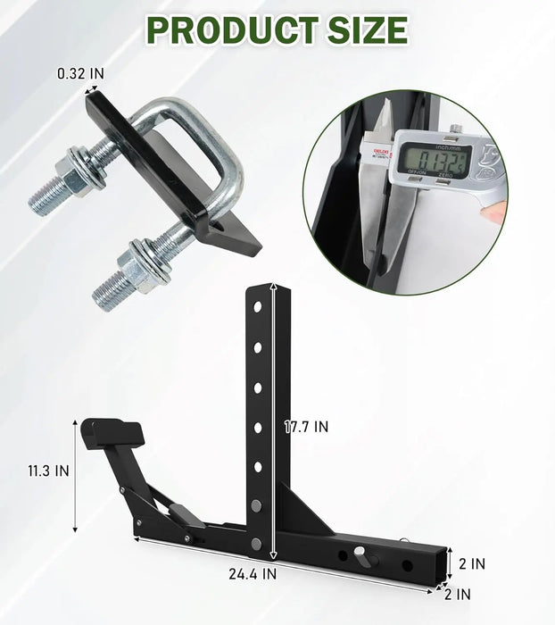 New Trash Can Hauler Hitch Trash Can Transporter, Wheeled Garbage Can Towing Carrier-7