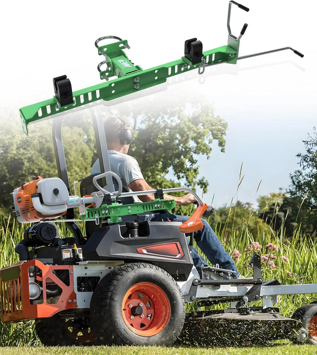 Lawn Mower Trimmer Racks, Weed Eater Rack Holder for Zero Turn Mowers,Quick Clamp & Locking System for Landscaping Lawn Care, Green-9