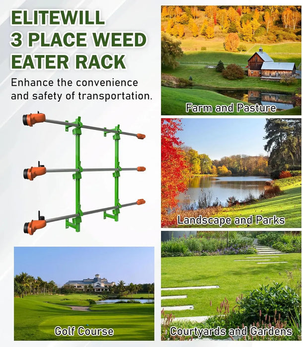 Weedeater Rack for Enclosed Trailer Weed Eater Trimmer Rack for Trailer Landscape Truck Holder Lawn Equipment Accessories Green-4