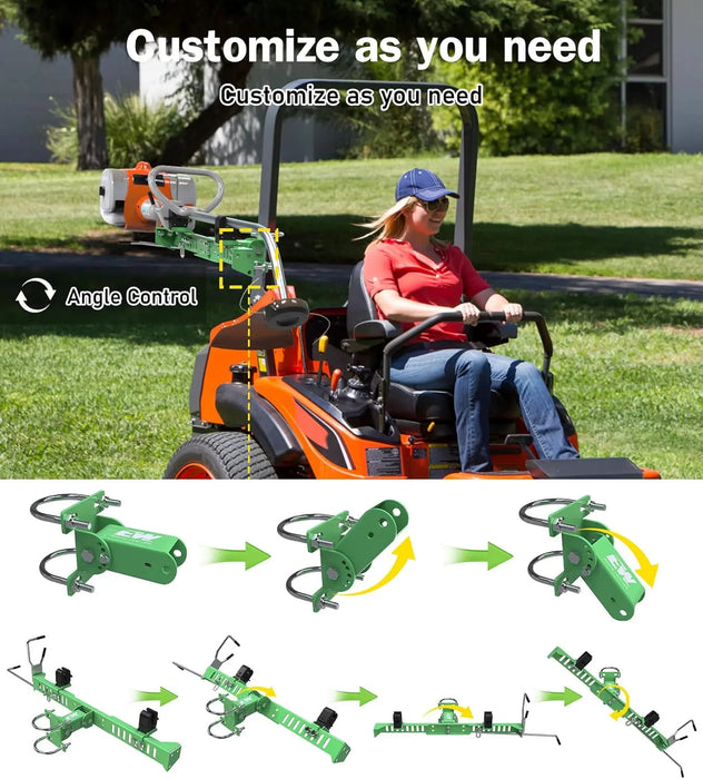 Lawn Mower Trimmer Racks, Weed Eater Rack Holder for Zero Turn Mowers,Quick Clamp & Locking System for Landscaping Lawn Care, Green-5