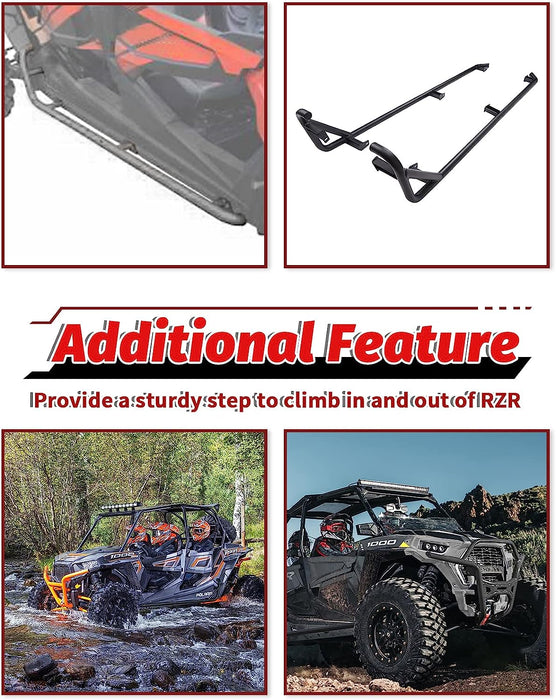ELITEWILL RZR XP 4 1000 Nerf Bars Rock Sliders 4 Seaters Fit for 2014-2023 Polaris RZR XP4 1000/XP 4 Turbo/XP 4 900 Tree Kickers UTV Accessories