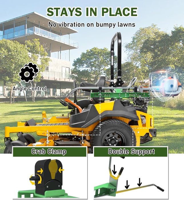 Lawn Mower Trimmer Racks, Weed Eater Rack Holder for Zero Turn Mowers,Quick Clamp & Locking System for Landscaping Lawn Care, Green-6