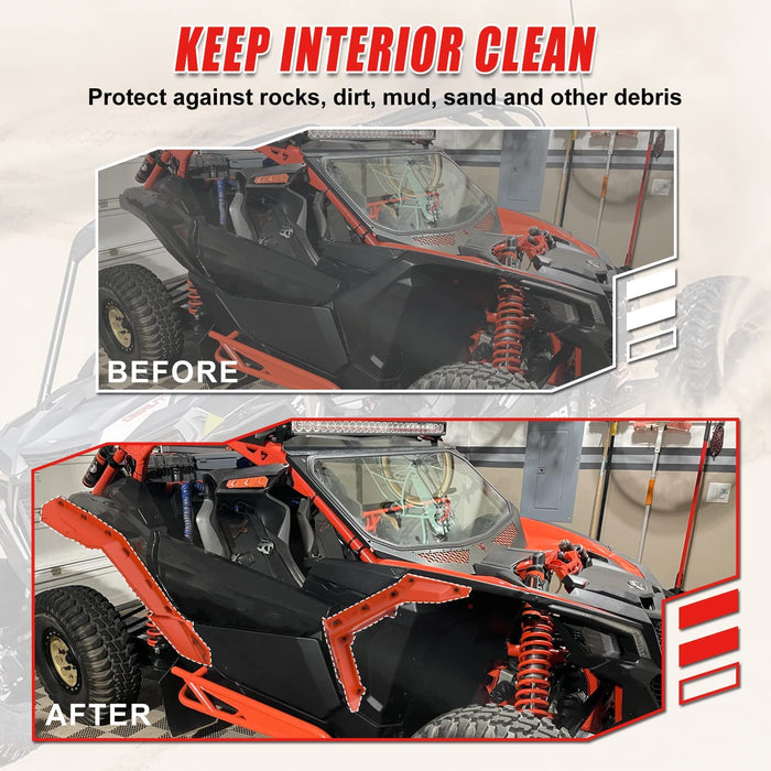 Extended X3 Fender Flares Red Finish Mud Guards