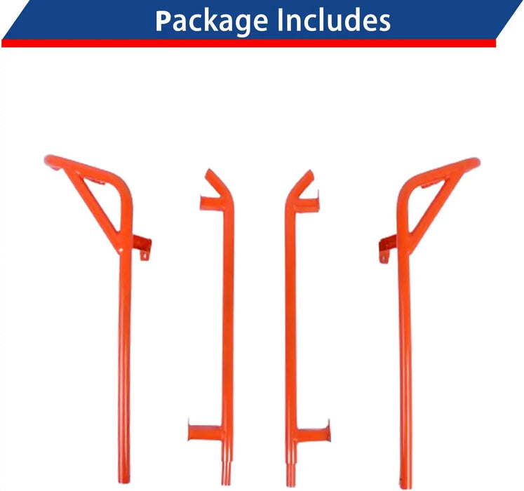 RZR XP 4 1000 Rock Sliders Nerf Bars Orange Heavy Duty Side Steps Tree Kickers-8