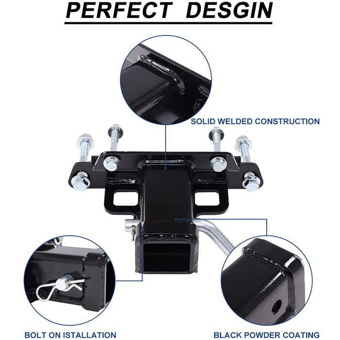 Fit for 2020 2021 2022 Kawasaki Teryx KRX 1000 2" Rear Trailer Towing Hitch Receiver UTV Rear Attachment with Black Powder Coating