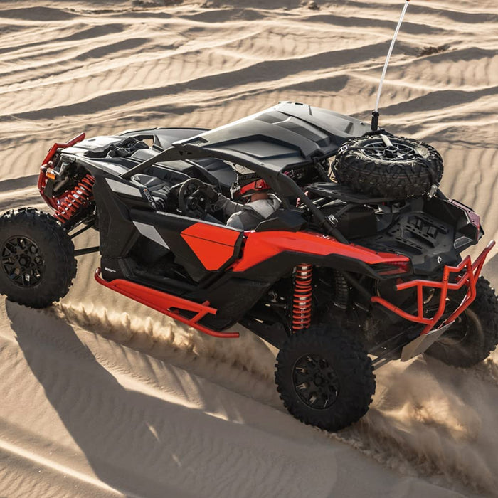 Maverick X3 2-Door Rock Sliders Side Nerf Bars with Factory Red Powder Coating