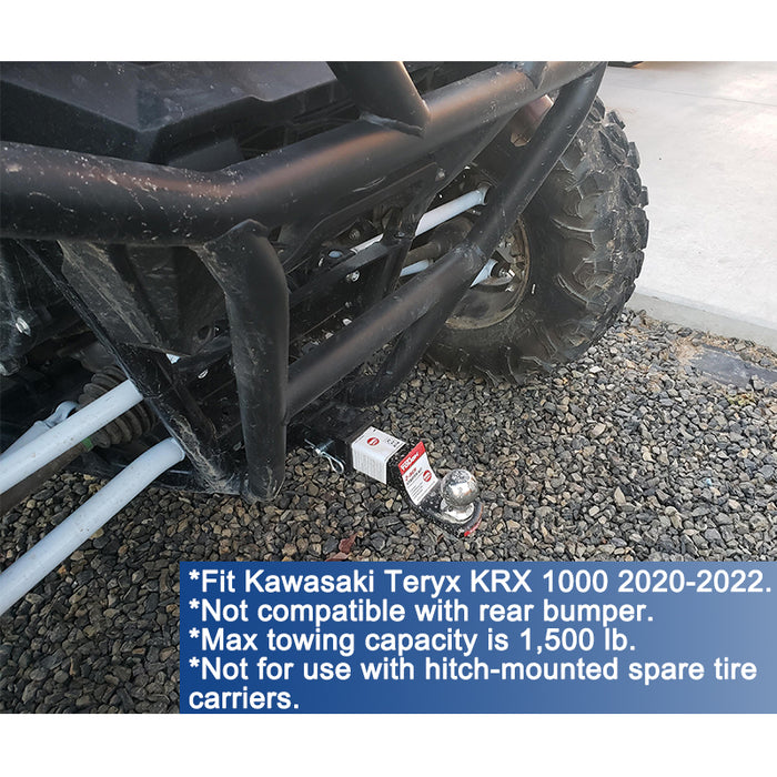 Fit for 2020 2021 2022 Kawasaki Teryx KRX 1000 2" Rear Trailer Towing Hitch Receiver UTV Rear Attachment with Black Powder Coating