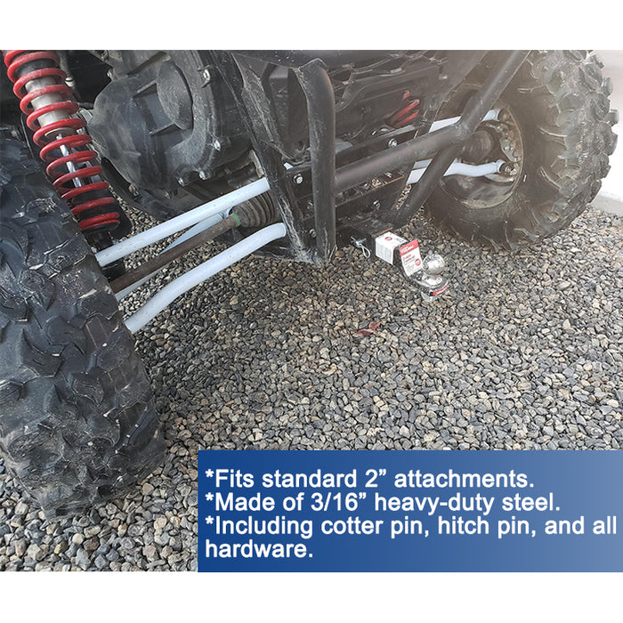 Fit for 2020 2021 2022 Kawasaki Teryx KRX 1000 2" Rear Trailer Towing Hitch Receiver UTV Rear Attachment with Black Powder Coating