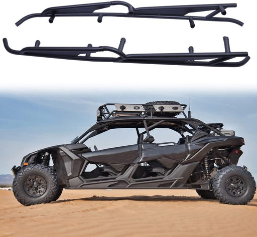 Maverick X3 Max Rock Sliders Black Side Nerf Bars OEM Style 4-Doors Tree Kickers-1