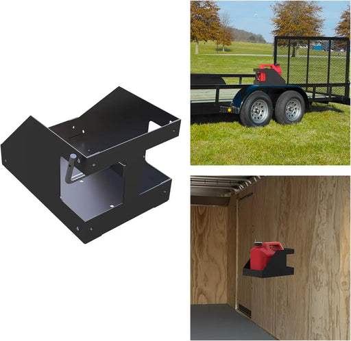 Trailer Fuel Gas Can Rack Holder with Lock 5 Gallon Liquid Container Mount-1