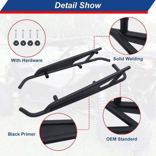 X3 Rock Sliders Nerf Bars Kit OEM Style 2-Doors Tree Kickers Compatible with Can Am Maverick X3 / Turbo/R 2017-2024-2