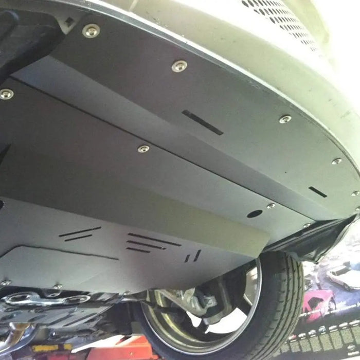 Black Aluminum Front Lower Engine Splash Shield Guard Under Tray Cover Skid Plate-2