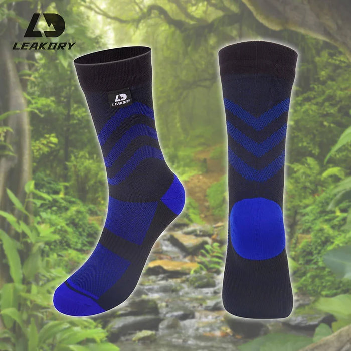 Recycled Polyester Waterproof Breathable Socks Blue