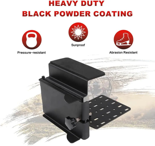 Adjustable ATV Chainsaw Mount Bracket, Chainsaw Holder Rack Universal Saw Press Carrier with Theft Deterrent Cover-2