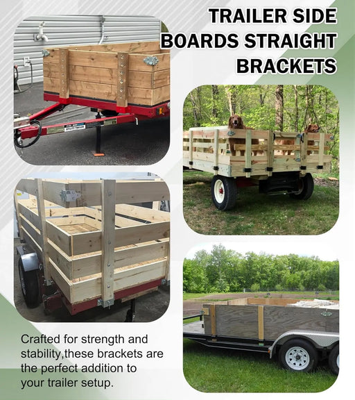 2 Sets Trailer Boards Panel Sides Straight Brackets-2