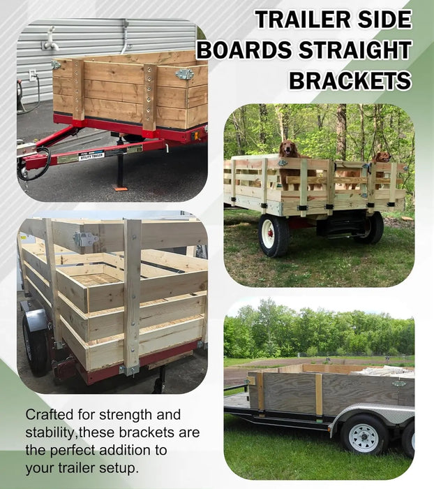 2 Sets Trailer Boards Panel Sides Straight Brackets-2
