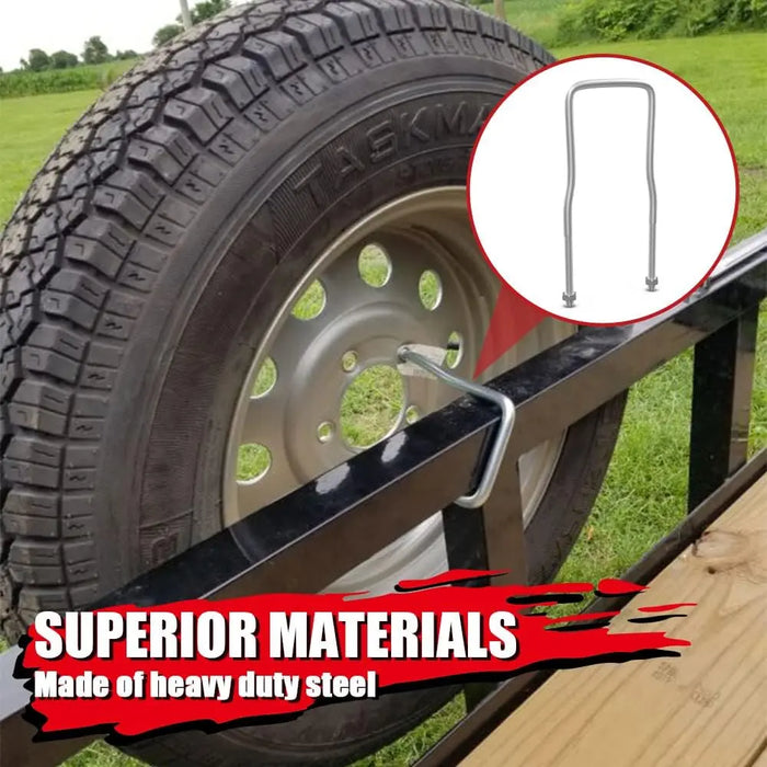 Spare Tire Carrier Zinc Plated U-Bolt Holder Bracket Side Mount for 4 or 5 Lug-2