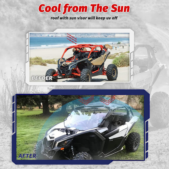 Maverick X3 2-Seater Bimini Roof UTV Soft Top with Sun Visor