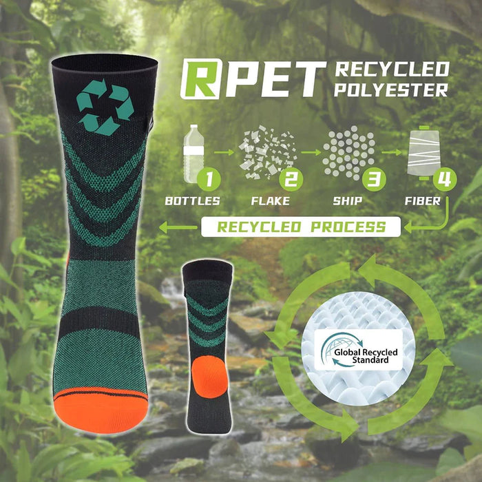 Recycled Polyester Waterproof Breathable Socks Green