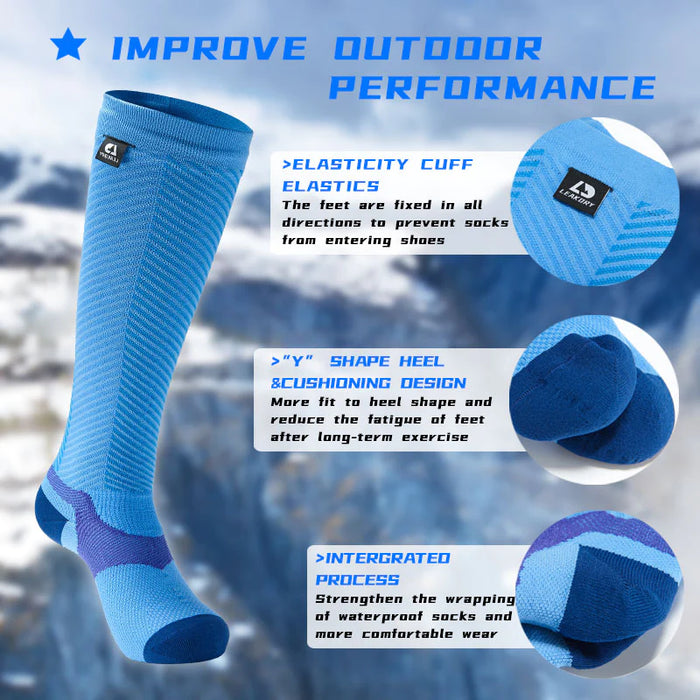 Waterproof Socks Ultra Compression Knee High Blue