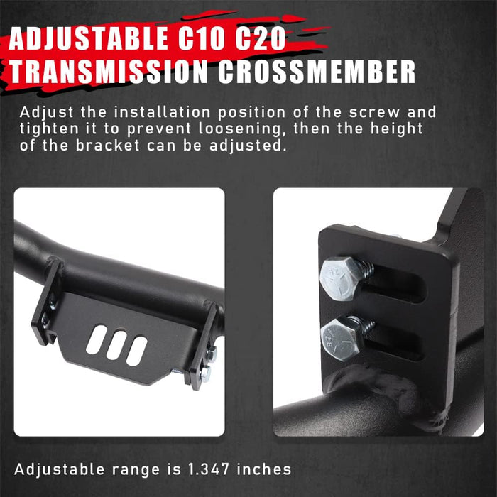 Adjustable Transmission Crossmember with Black Powder Coating-3