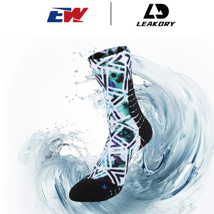 Waterproof Breathable Socks Crew Digital Printing Pattern